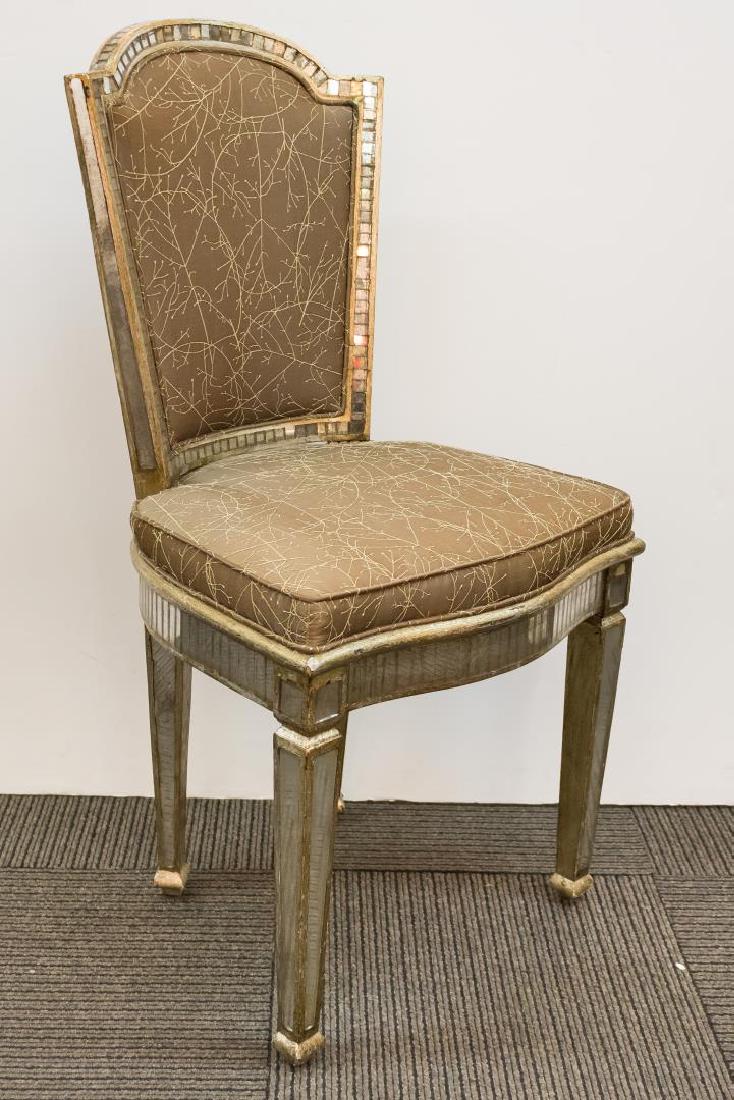 Hollywood Regency Mirrored Vanity Chair (1 of 4)