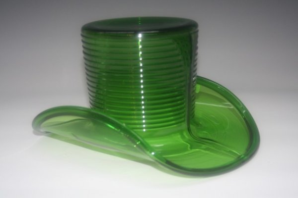Green Depression Glass Man's Hat c1930s-1940s