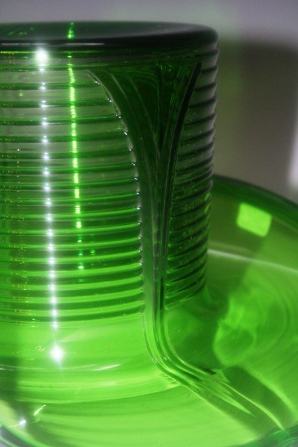 Green Depression Glass Man's Hat c1930s-1940s - 2