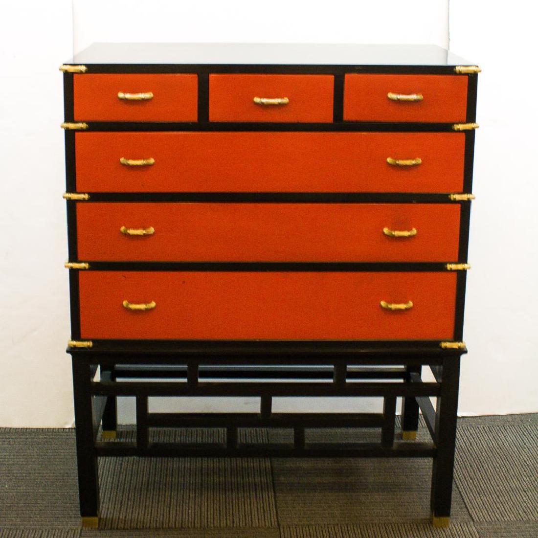 Mid-Century Chinoiserie Lacquered Wood Dresser (1 of 7)
