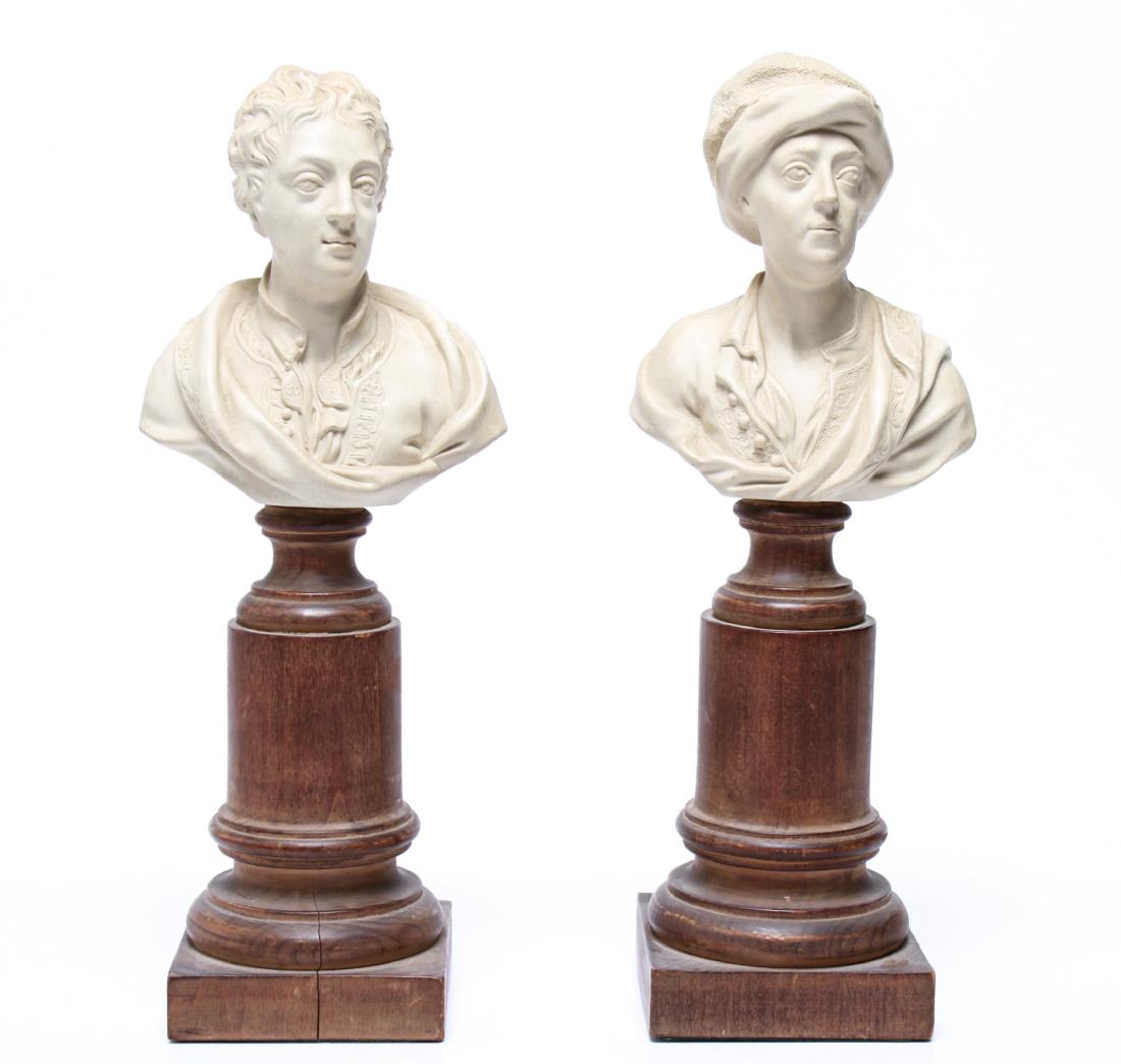 English Cast Bisque Busts of Artists, 2, 19th C (1 of 12)