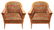 Biedermeier Arm Chairs w Marquetry Accents, Pair - 8