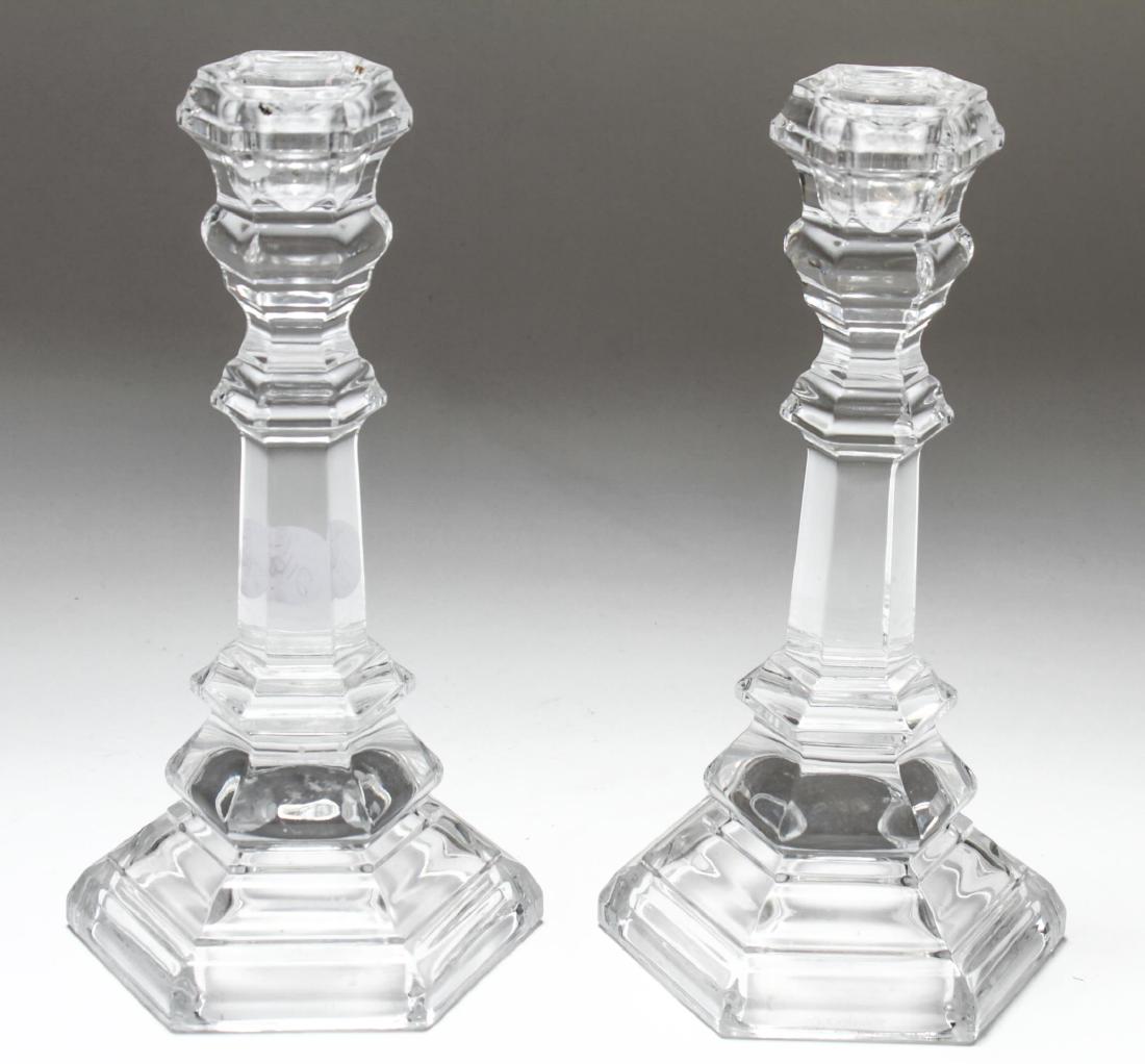 Tiffany & Co "Plymouth" Crystal Candlesticks, Pair