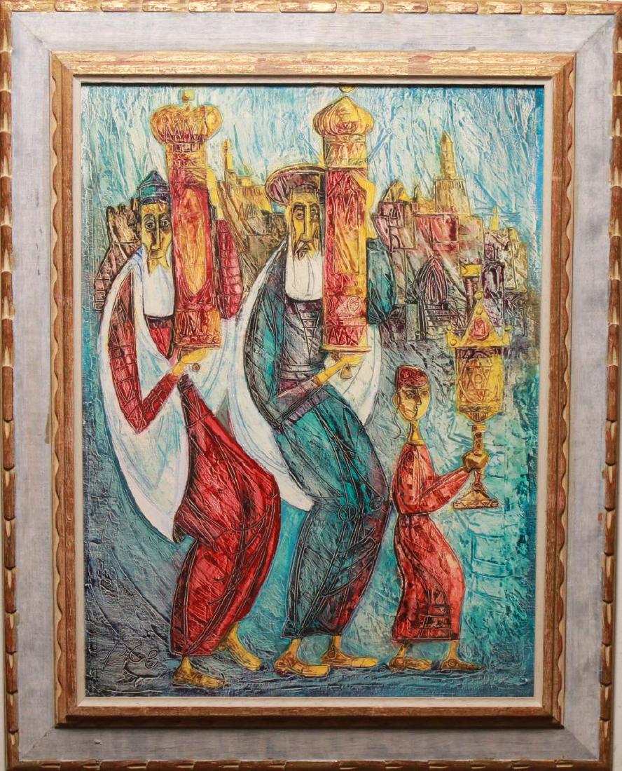 Judaica Yossi Stern "Simchat Torah" Oil on Canvas (1 of 5)