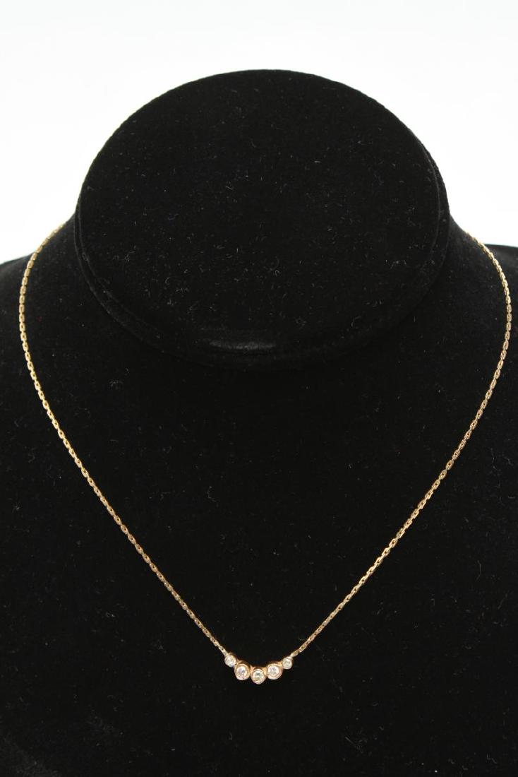 14K Yellow Gold & Diamonds Italian Necklace (1 of 4)