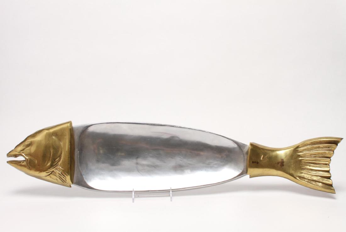 Italian Fish Platter, Aluminum and Brass (1 of 6)