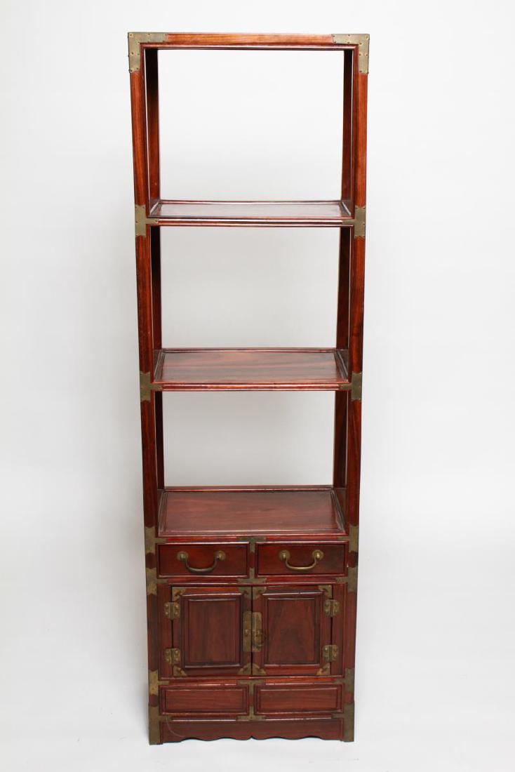 Chinese Etagere, Metal-Mounted Wood (1 of 7)