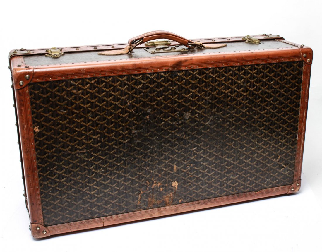 Malles Goyard Paris Steamer Suitcase, 1920s (1 of 19)