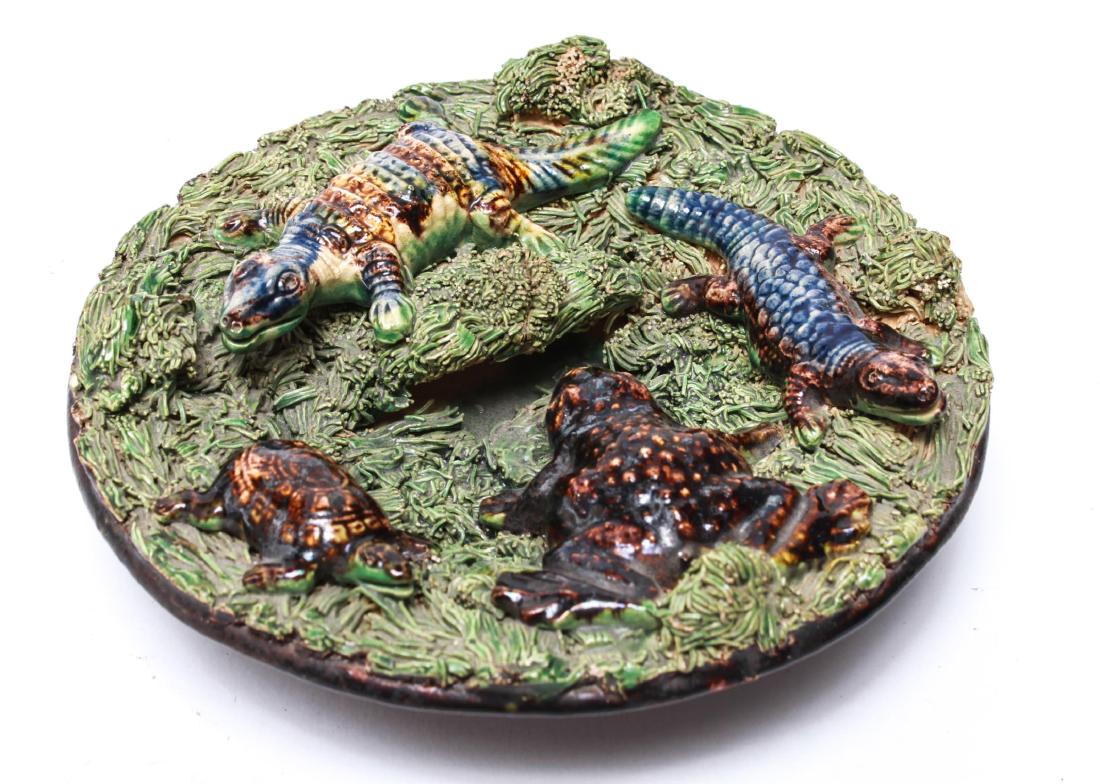 Palissy -Manner Majolica Amphibians Wall Plate (1 of 7)