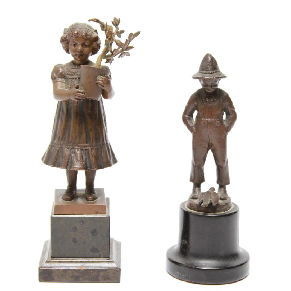 Bronze Sculptures of a Young Girl & Boy, 2 (1 of 13)