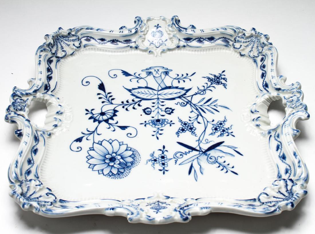 Meissen Porcelain Blue Onion Square Serving Tray (1 of 10)