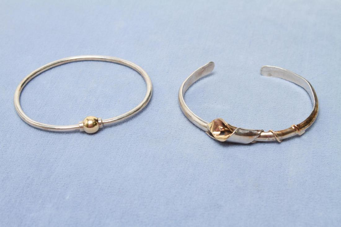 Sterling & 14K Gold Cuff and Bangle Bracelets, 2 (1 of 3)