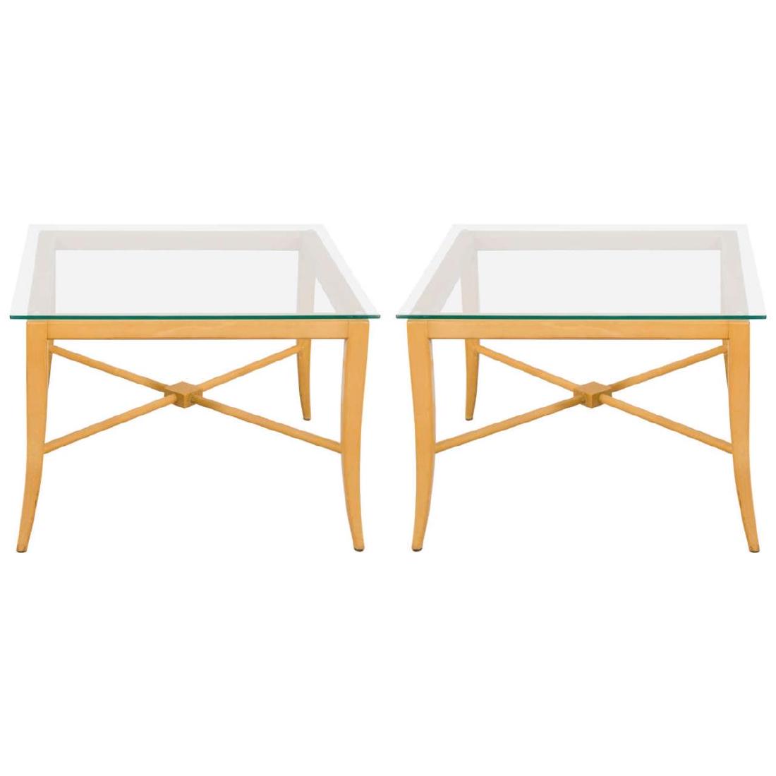Tommi Parzinger Side Tables with X-Base in Maple (1 of 6)