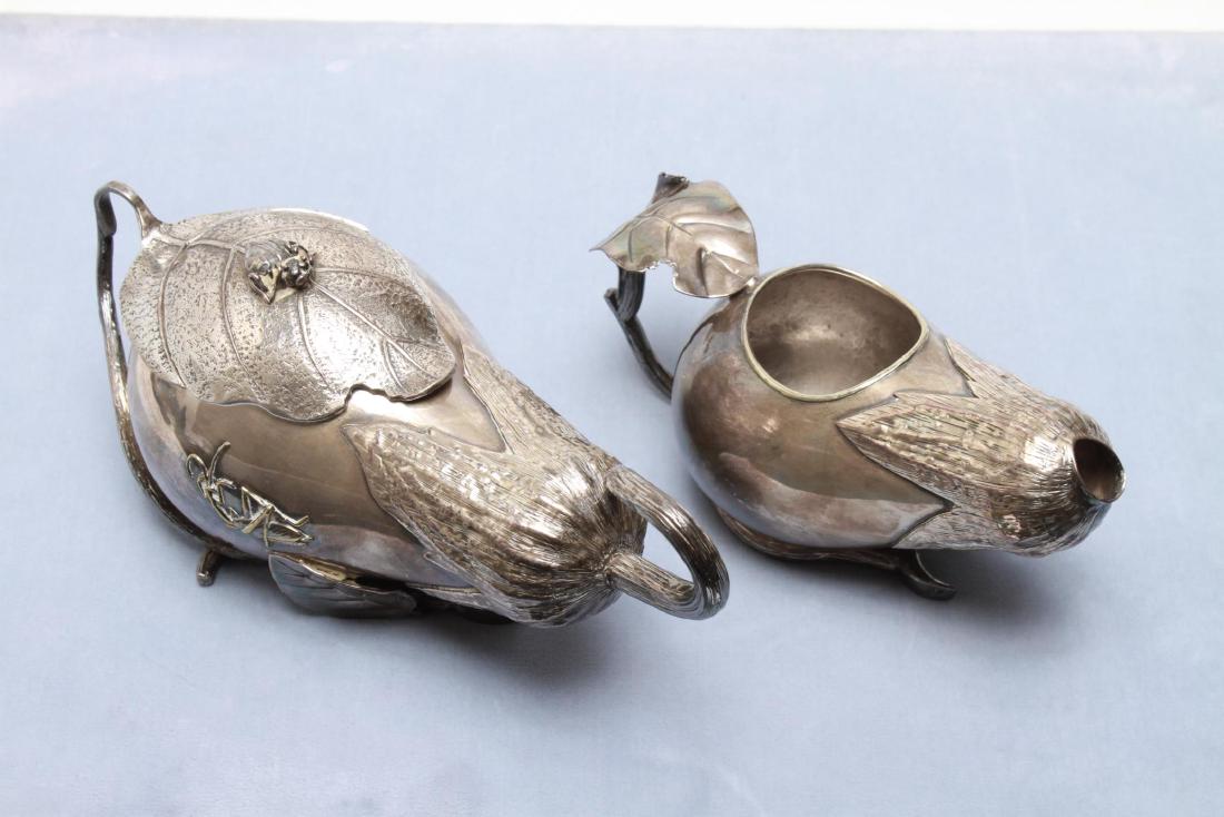 Silver-Plate Gourd Form Creamer & Covered Sugar, 2 (1 of 12)