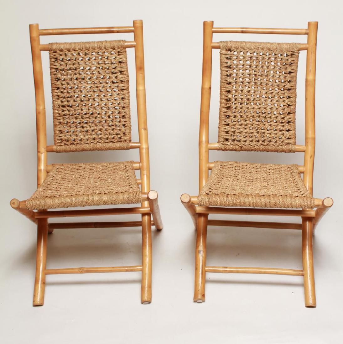 Lanikai Bamboo & Seagrass Folding Chairs, Pair (1 of 6)