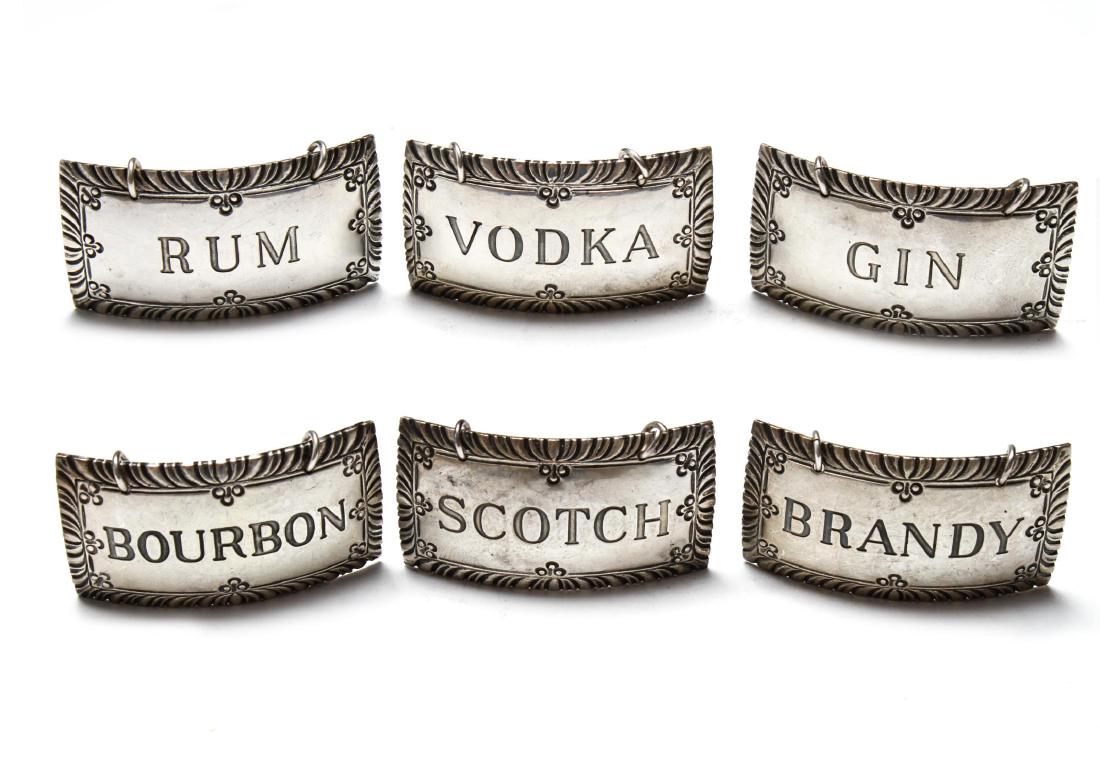 Stieff Williamsburg Silver Decanter Labels Tags, 6 (1 of 5)