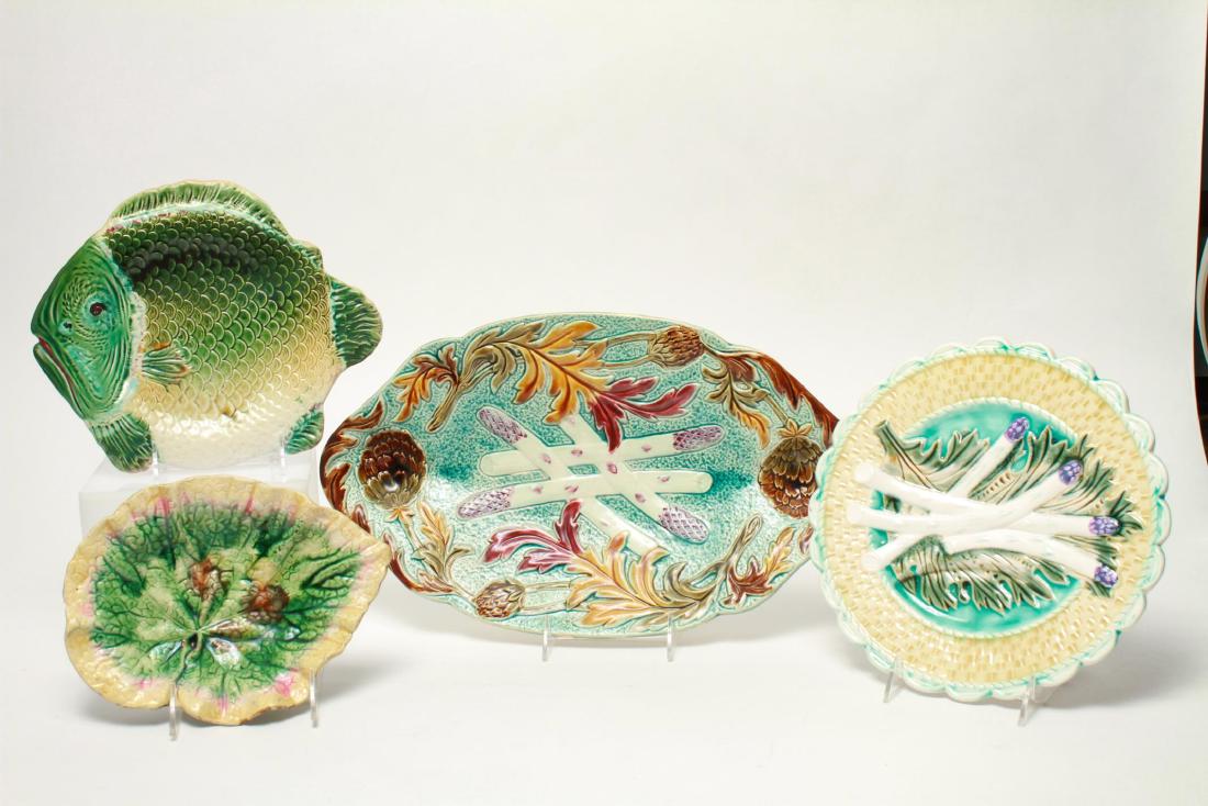 Majolica Plates & Platter, Group of 4 (1 of 12)