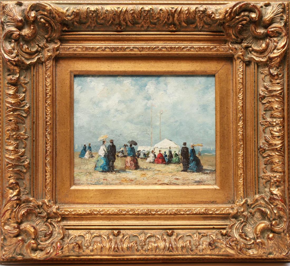 Eugene Boudin -after Impressionist Beach Scene Oil (1 of 8)