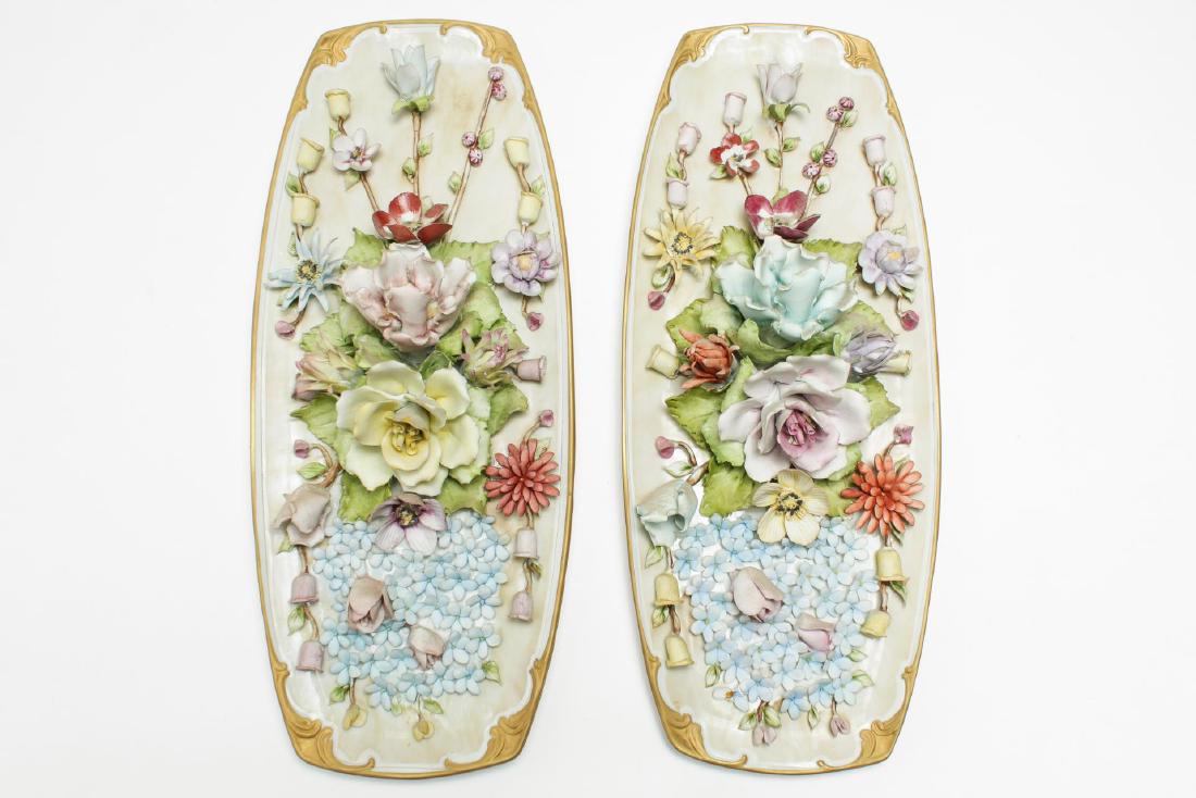 Capodimonte Porcelain Floral Wall Plaques, 1950s (1 of 6)