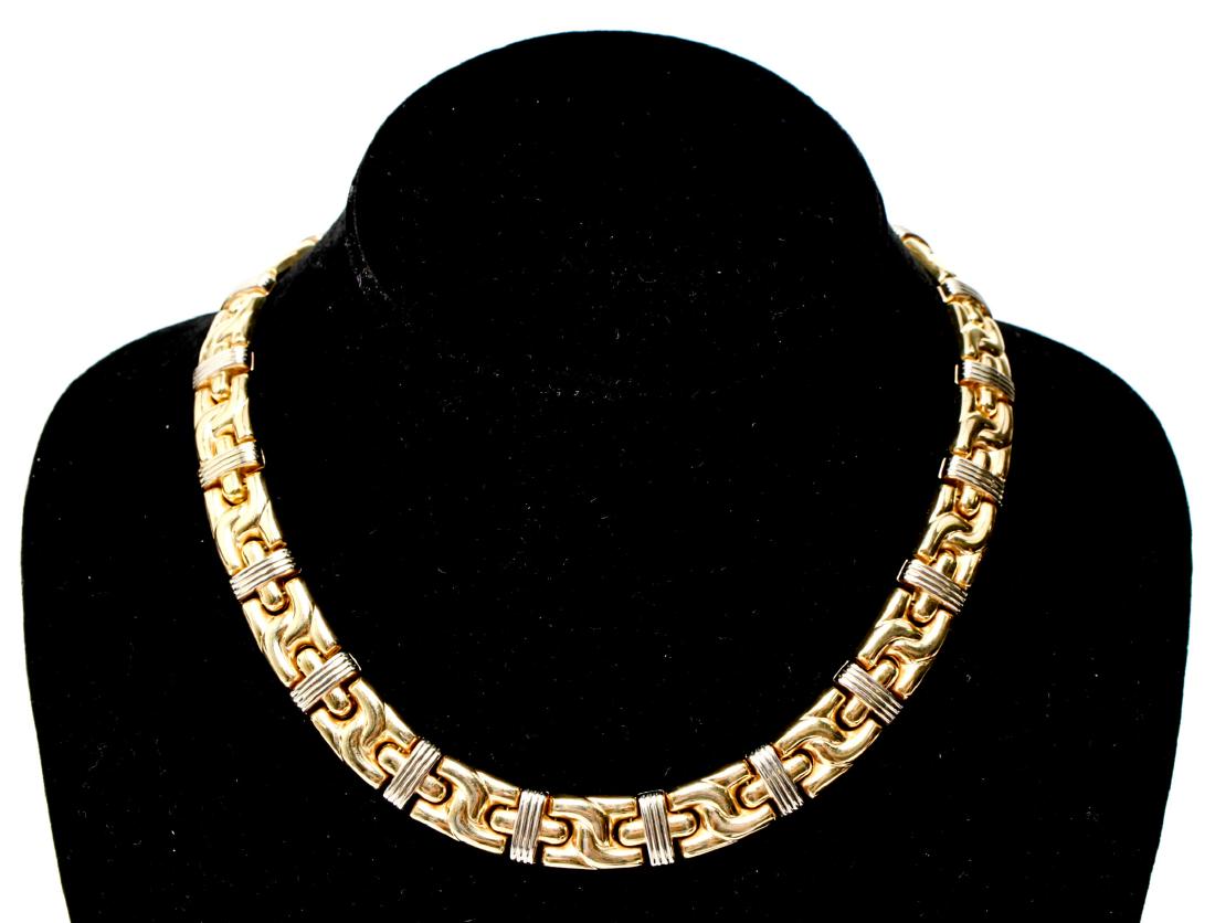 14K Yellow Gold Italian Linked Choker Necklace (1 of 4)