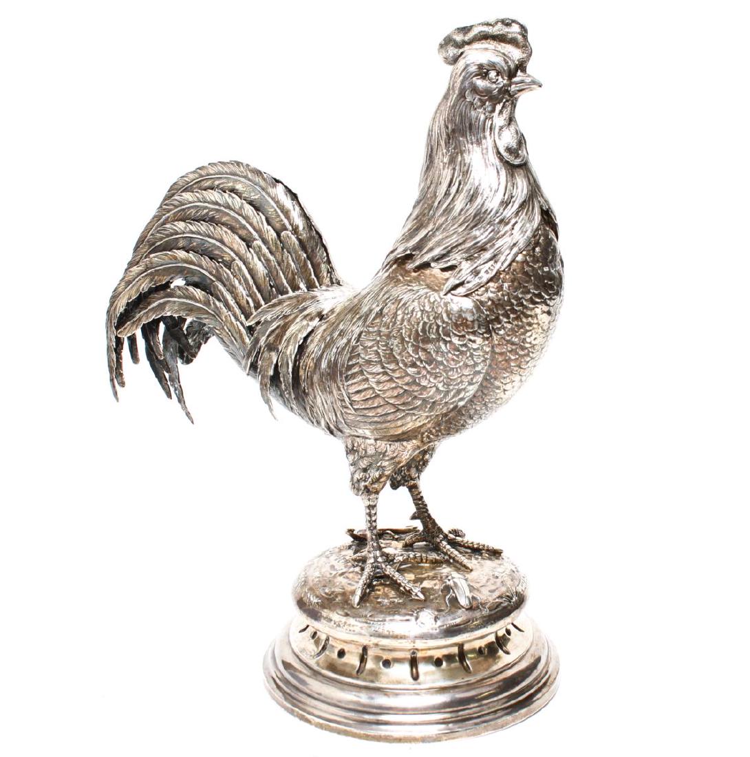 Hanau Sterling John G. Smith Large Rooster 19th C. (1 of 15)