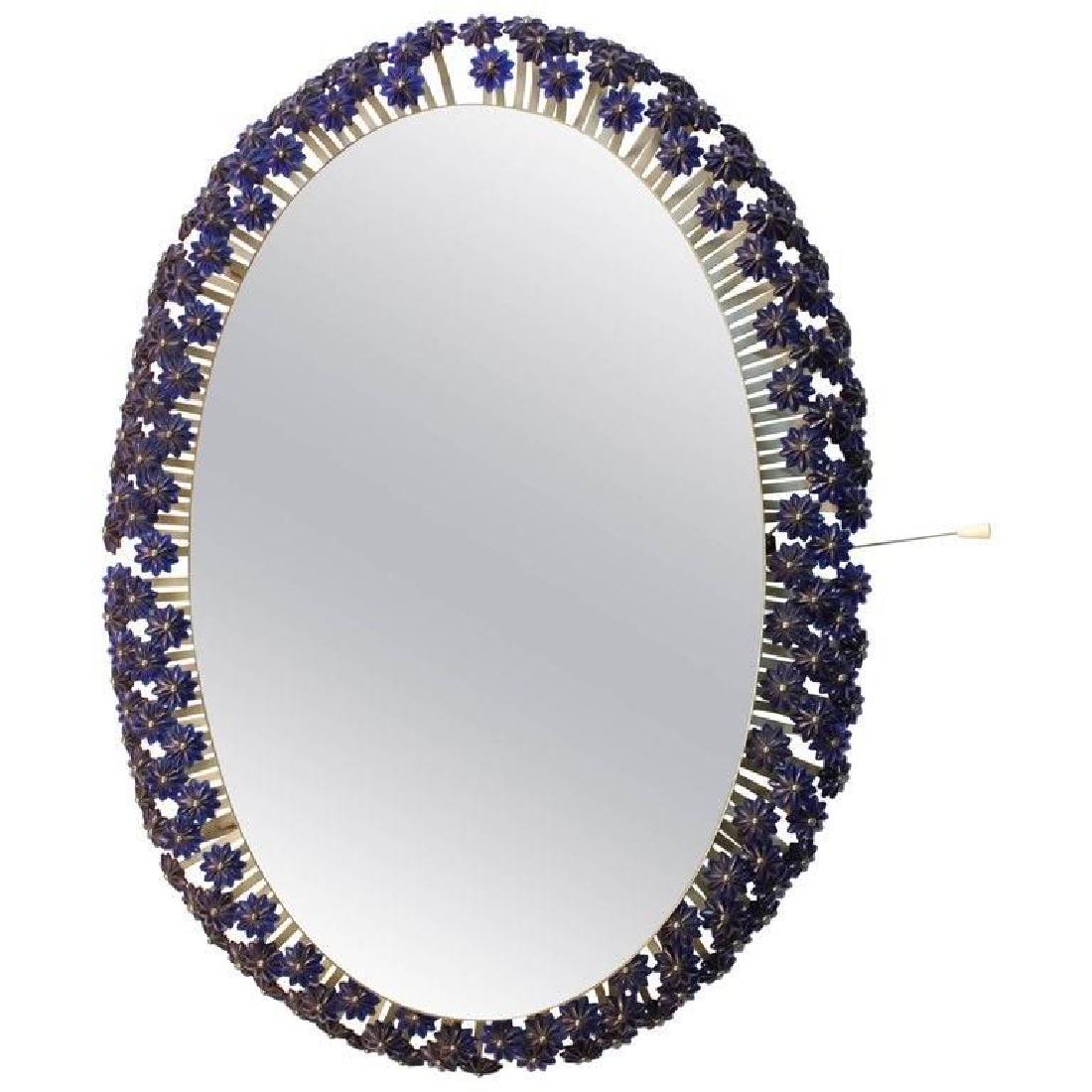 Emil Stejnar Mirror in Light Up Blue Flower Frame (1 of 9)
