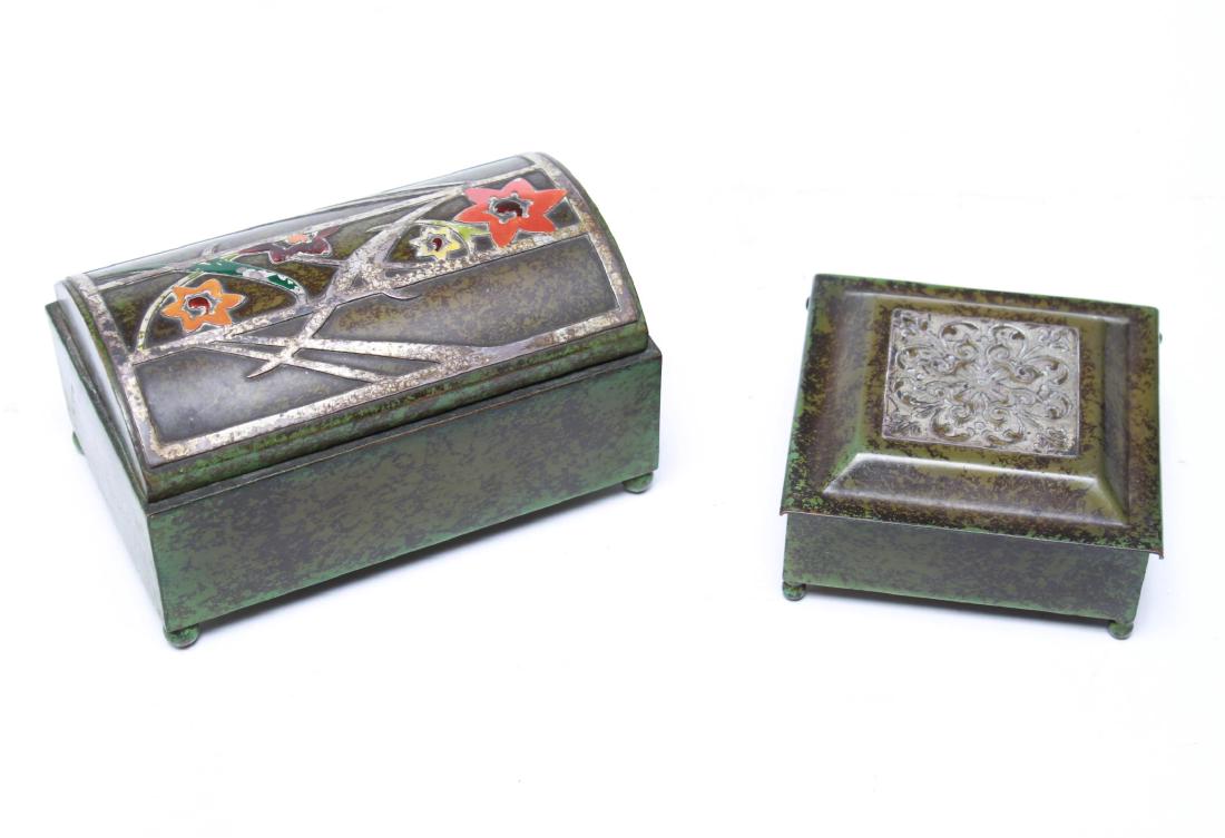 Heintz Arts & Crafts Silver on Bronze Boxes, 1912 (1 of 11)