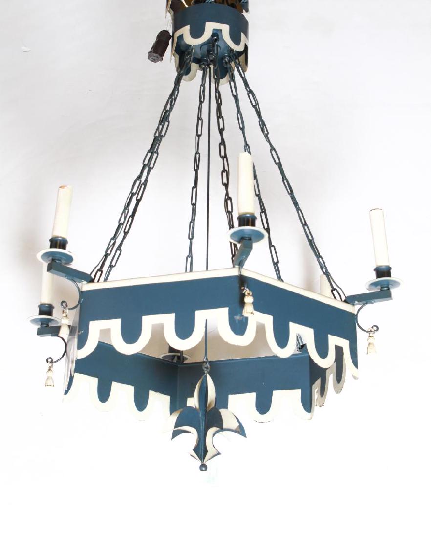 Hollywood Regency Six Light Tole Chandelier (1 of 1)