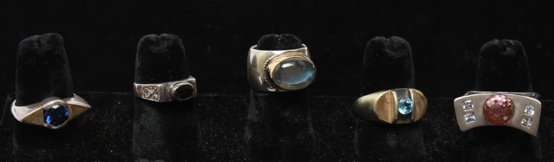 Sterling Ladys Rings Moonstone Topaz Sapphire, 5 (1 of 17)