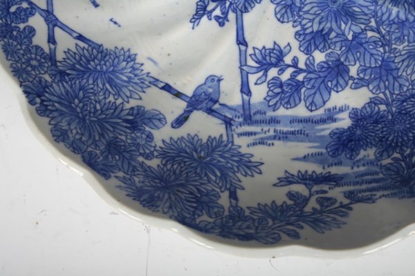 18-19th C Japanese Blue & White Ceramic Platter - 4