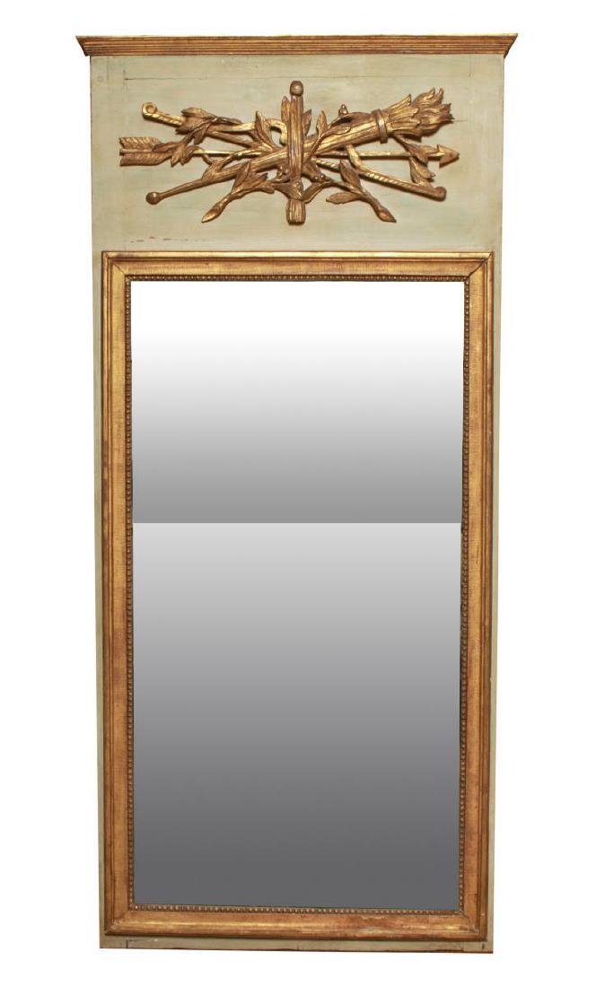 French Neoclassical Carved Gilt Wood Split Mirror (1 of 6)