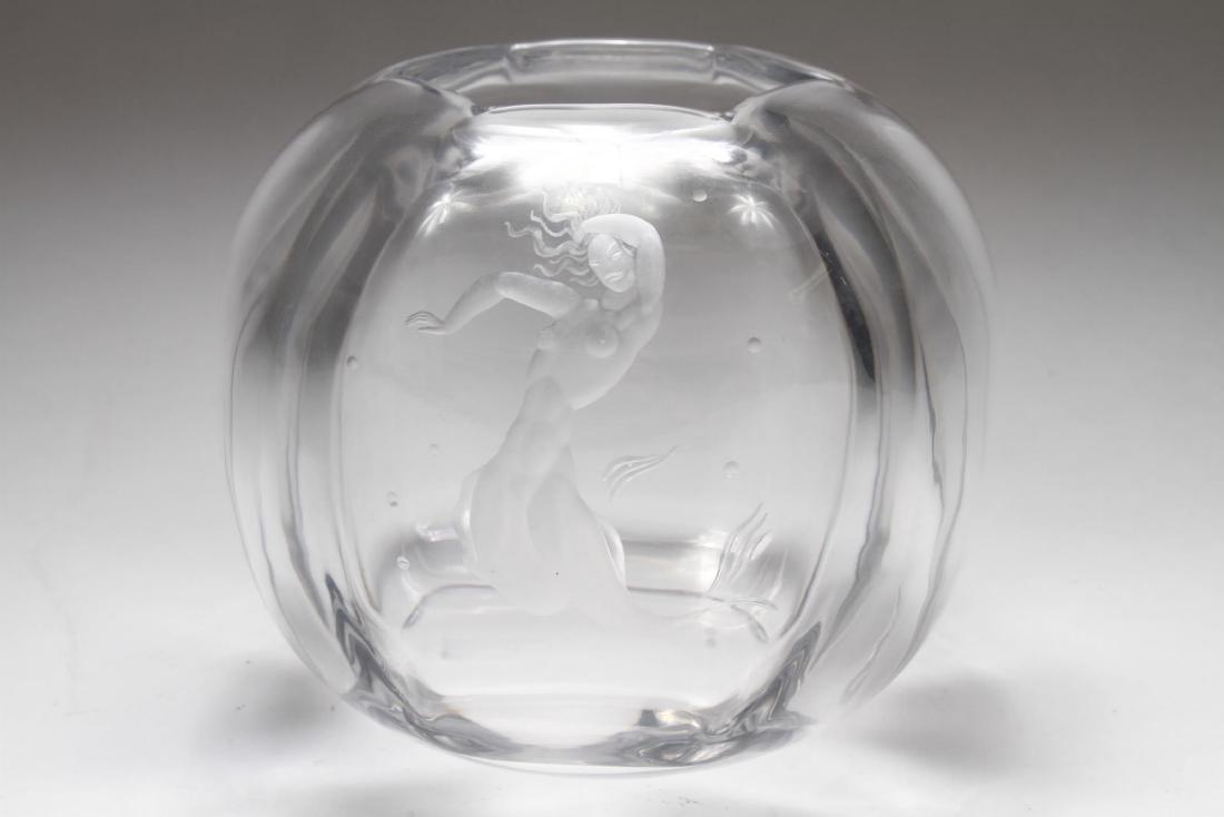 Art Deco Orrefors Vicke Lindstrand Crystal Vase (1 of 4)