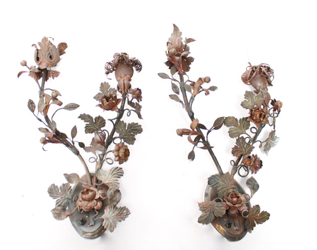 Regency Manner Painted Tole Wall Sconces, Pair (1 of 11)