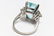 14K White Gold Aquamarine & Diamond Cocktail Ring - 3