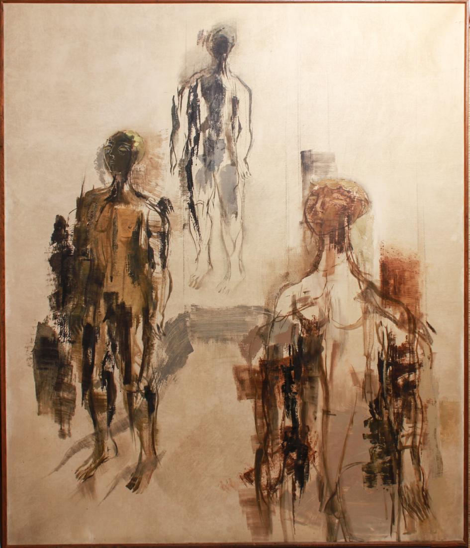 Ariel Mid-Century Modern Figurative Oil on Canvas (1 of 10)