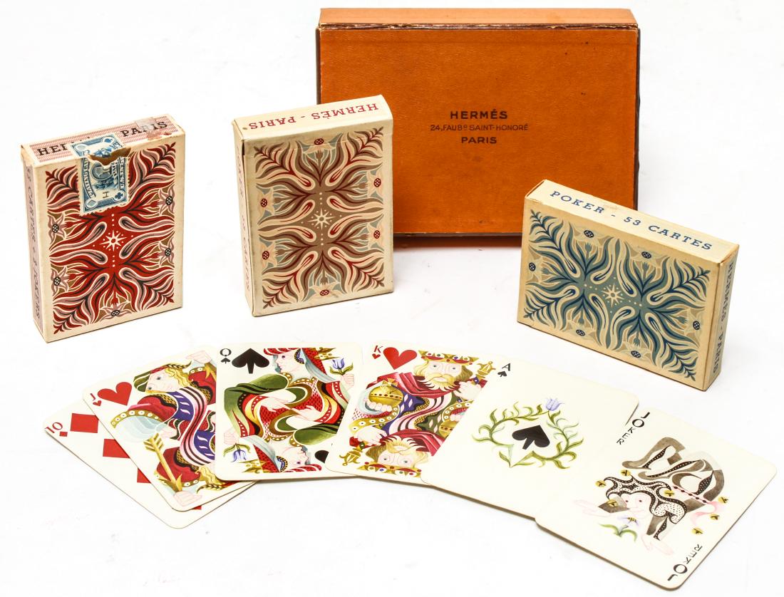 Hermes Playing Cards, a Boxed Pair & Single Deck (1 of 17)