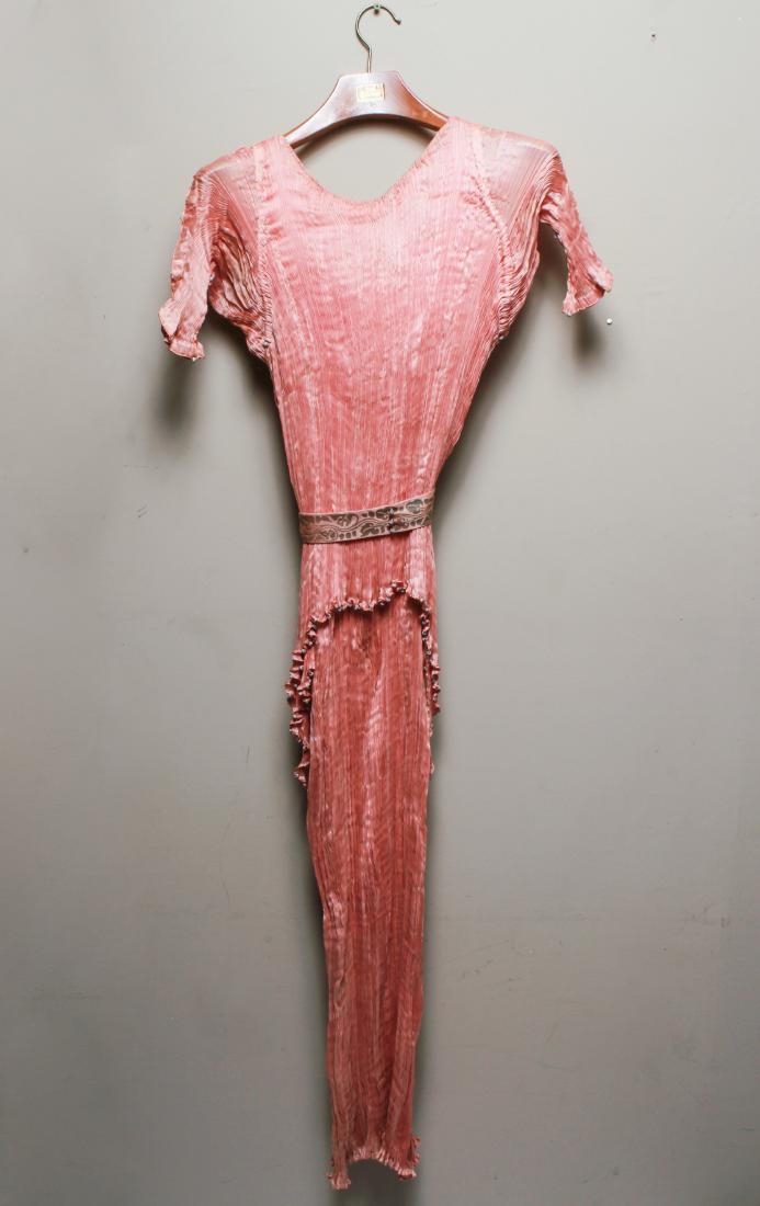 Fortuny Venice Micropleat Peach Silk Peplos Gown (1 of 9)