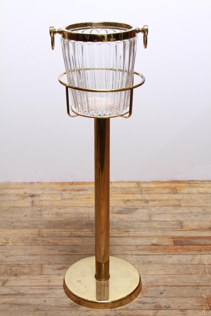 Gilt Brass & Glass Champagne Ice Bucket on Stand (1 of 3)
