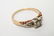 Art Deco 14K Gold Three Diamonds lady's ring - 10