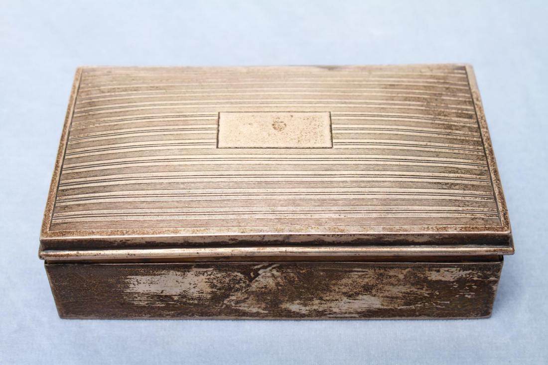 Art Deco Sterling Rectangular Box Hinged Domed Lid (1 of 7)
