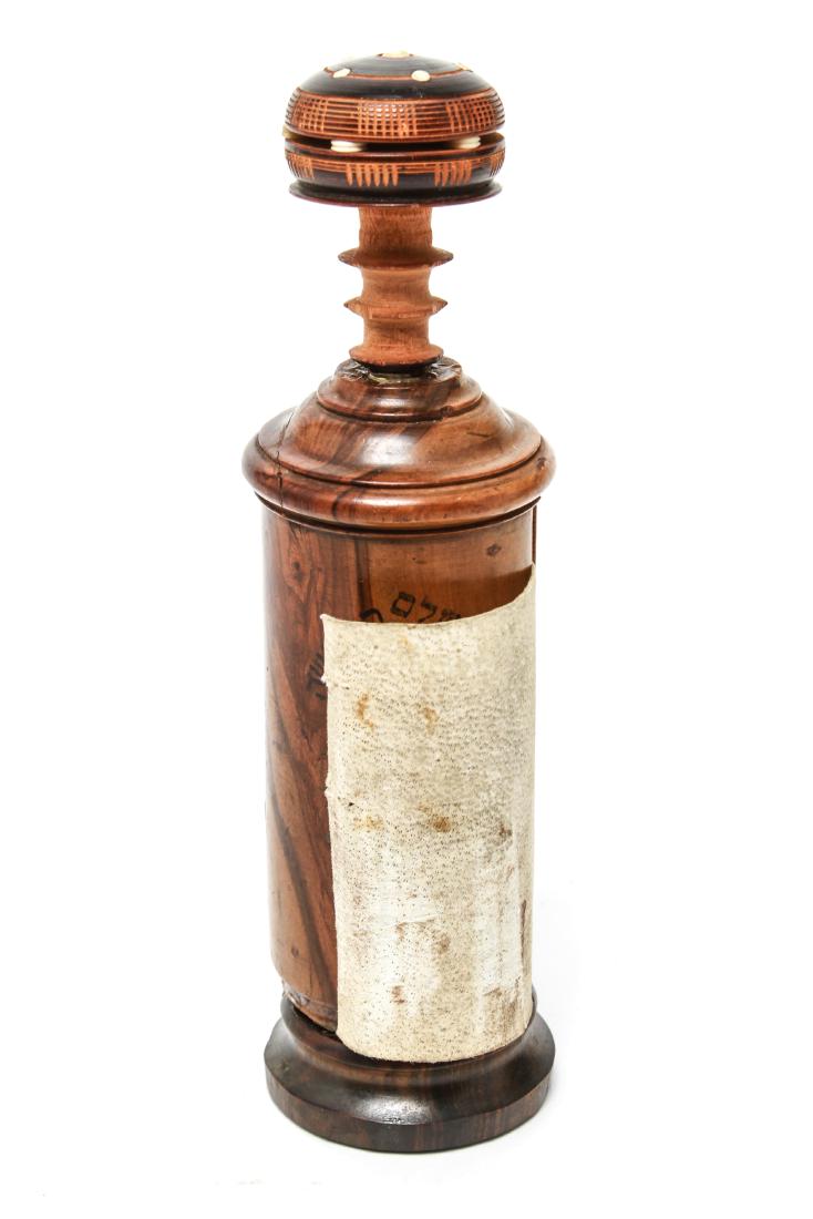 Judaica Bezalel Megilat Esther Scroll & Wood Case (1 of 6)