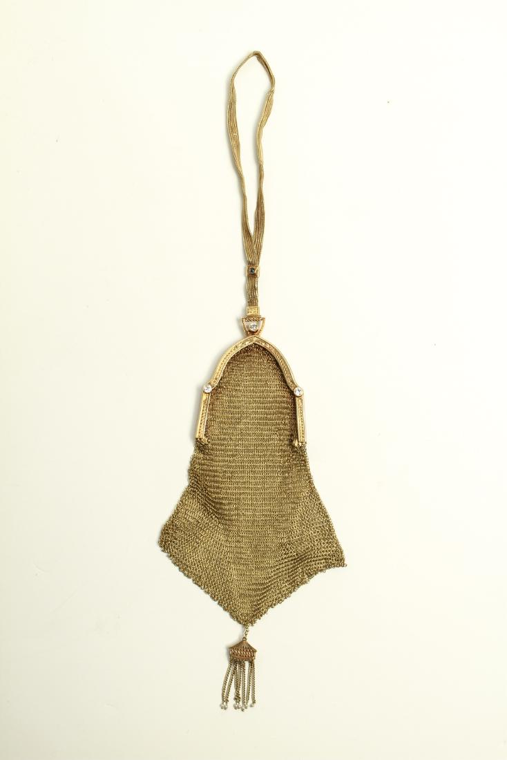 Art Deco 14K Gold & Diamonds Mesh Flapper Purse (1 of 9)