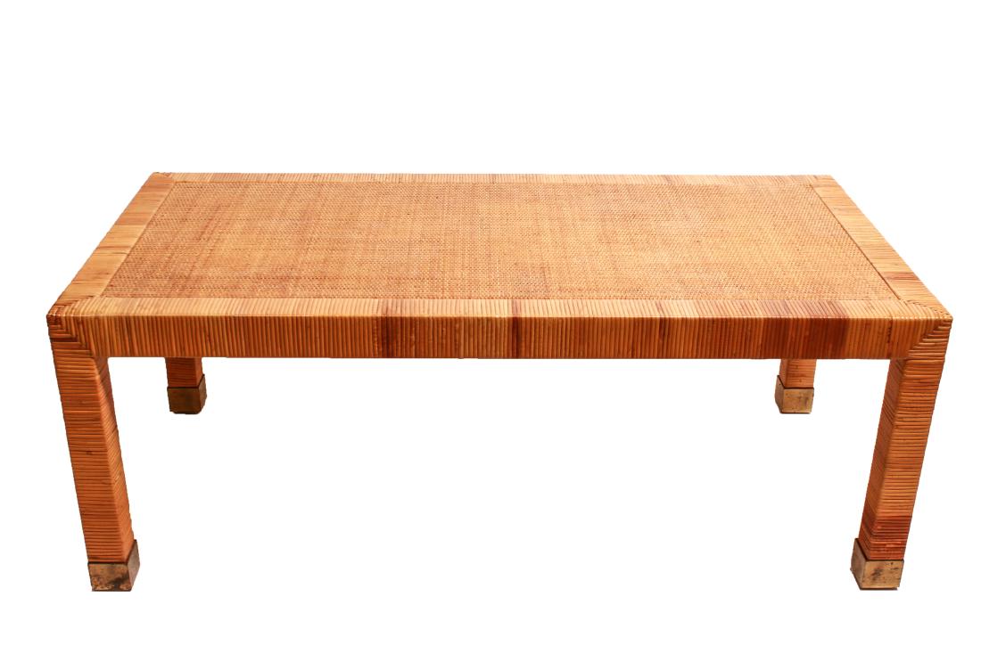 Mid-Century Modern Wicker Wrapped Low Table (1 of 10)