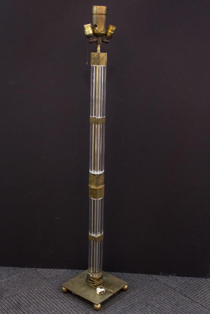 Mid-Century Modern Lucite & Brass Floor Lamp (1 of 3)