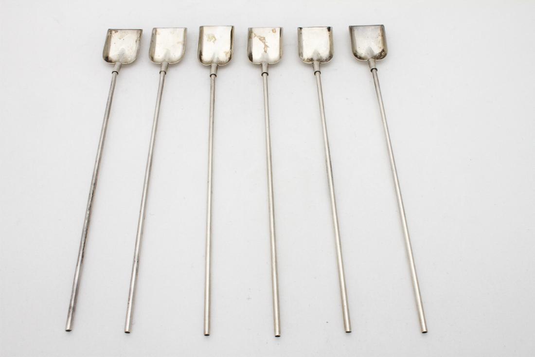 Tiffany & Co Silver Iced Tea Shovel Spoon Straws 6 (1 of 6)