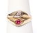 14K Gold Diamond & Ruby Lady's Ring - 2