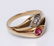 14K Gold Diamond & Ruby Lady's Ring - 5