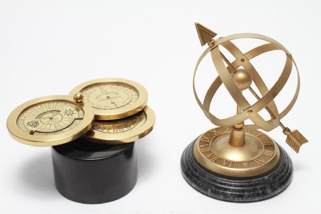 Nautical Paperweights, Brass & Marble Bases, 2 (1 of 10)
