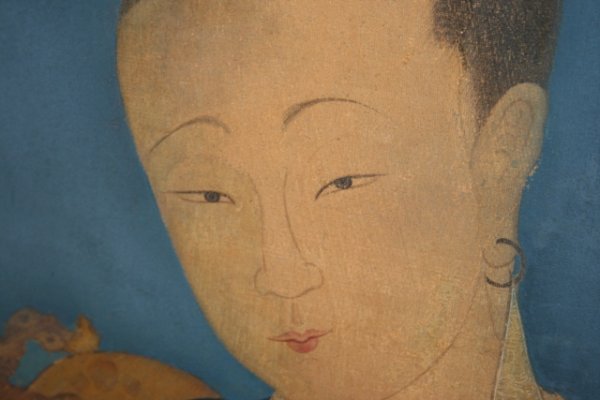 19th C Chinese Painted Portrait of a Beauty - 9