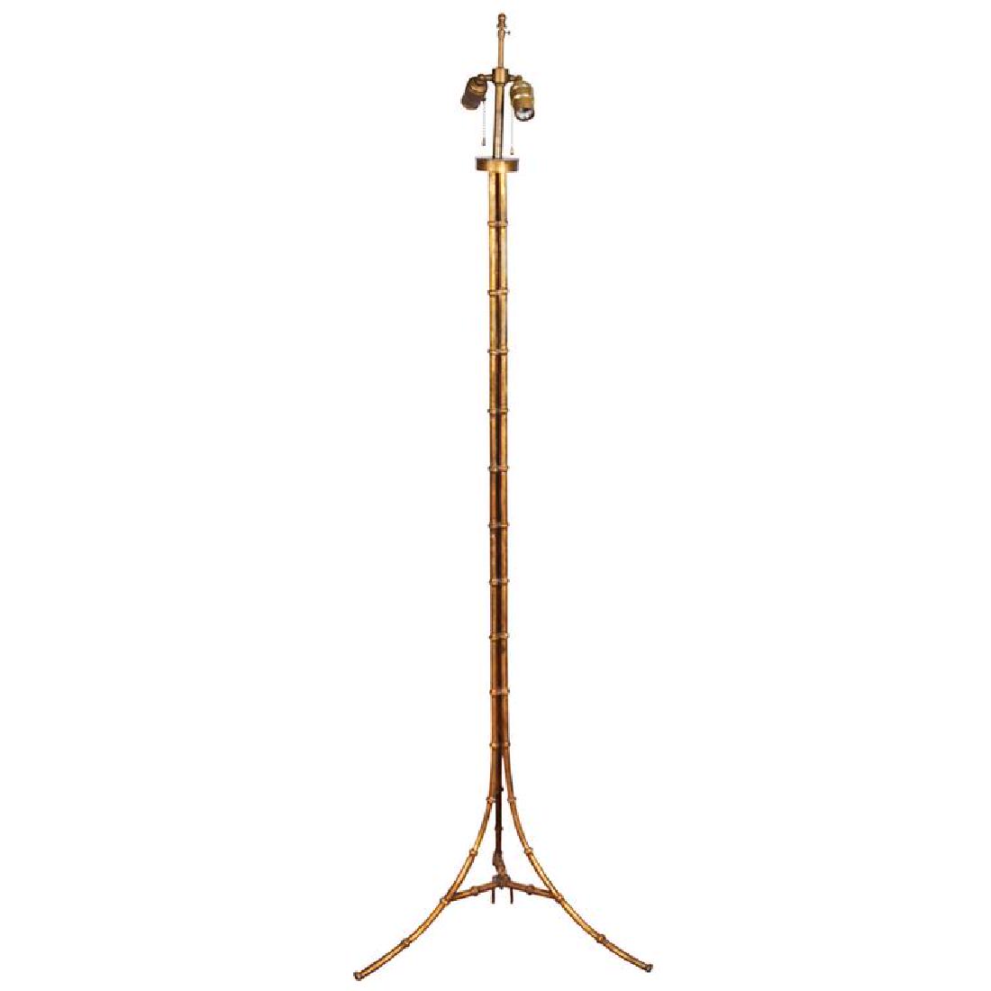 Maison Bagues French Gilt Metal Bamboo Floor Lamp (1 of 6)